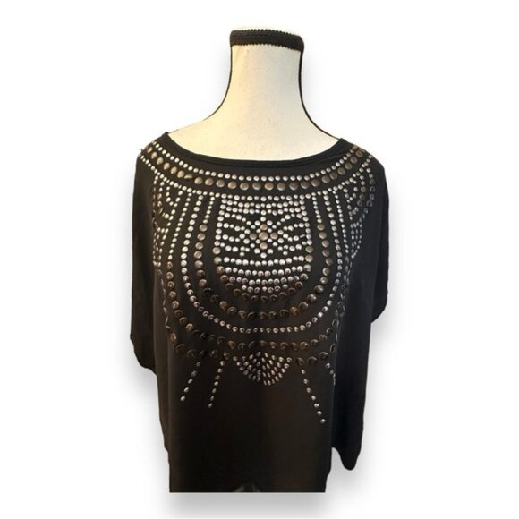 Women’s torrid 1 Black Studded Back Cut Out Top 14 16 - Picture 3 of 11